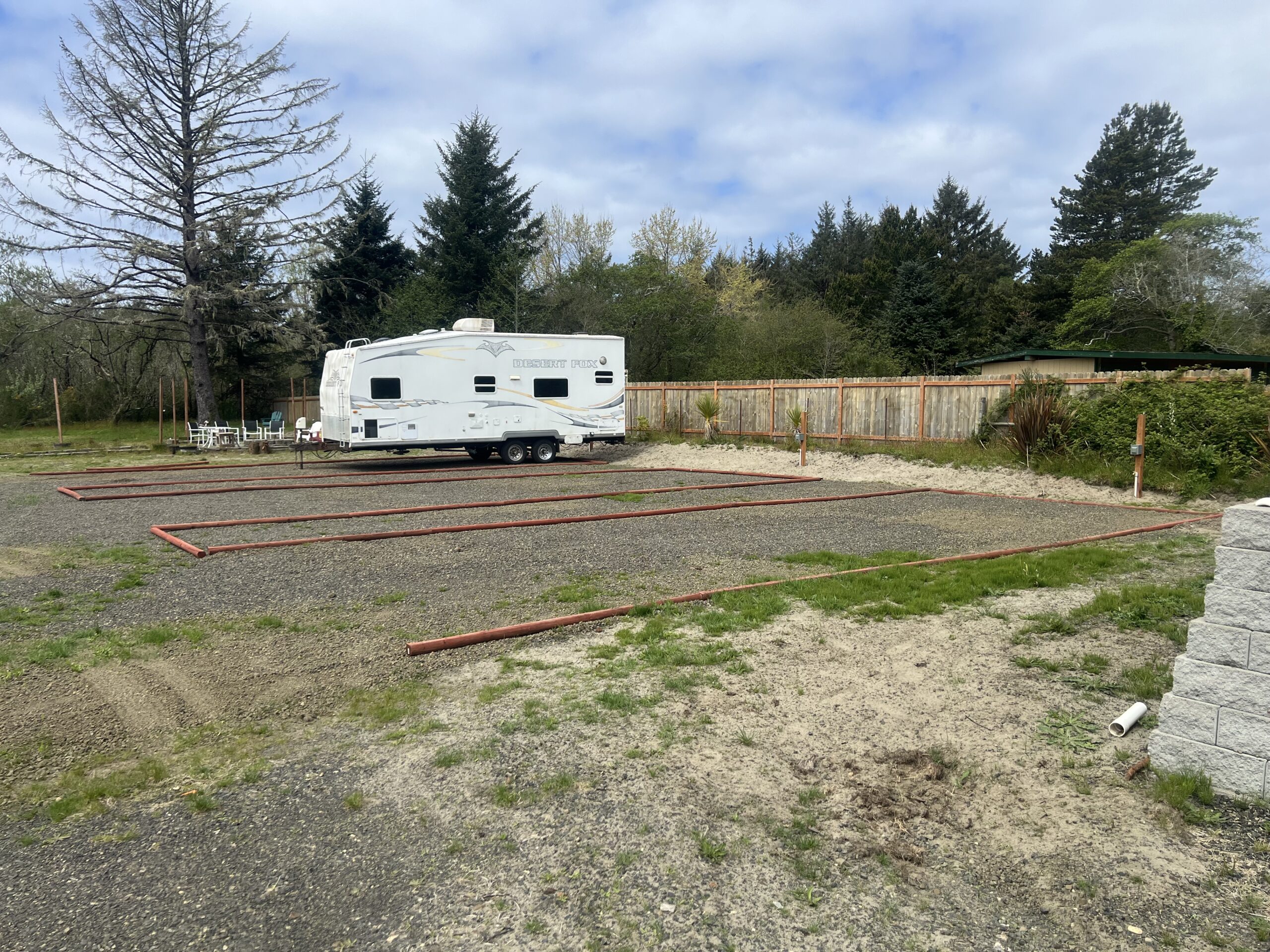 RV site at Ocean Spray Beach Resort with beach access