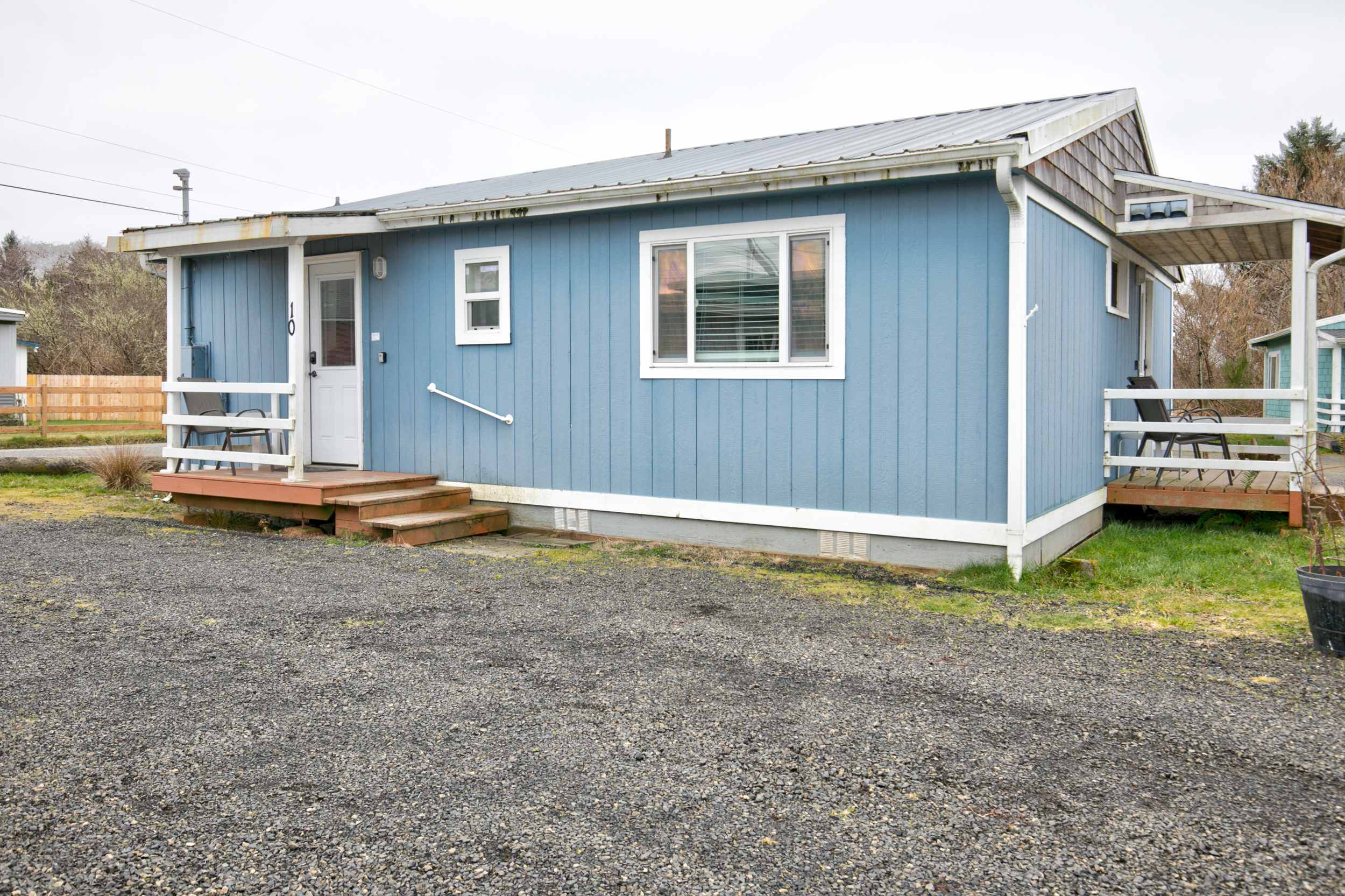 Cottage 10 exterior — steel blue cottage